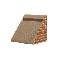 Long-Lasting Corrugated Paper Vertical Cat Scratching Post Protects Furniture Triangular Cat Scratcher Lounge Ergonomic 120° Angle Pet Supply for Indoor