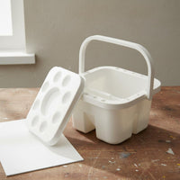 3-Section Brush Washer Slanted Grooves Portable Watercolor Container for Artists