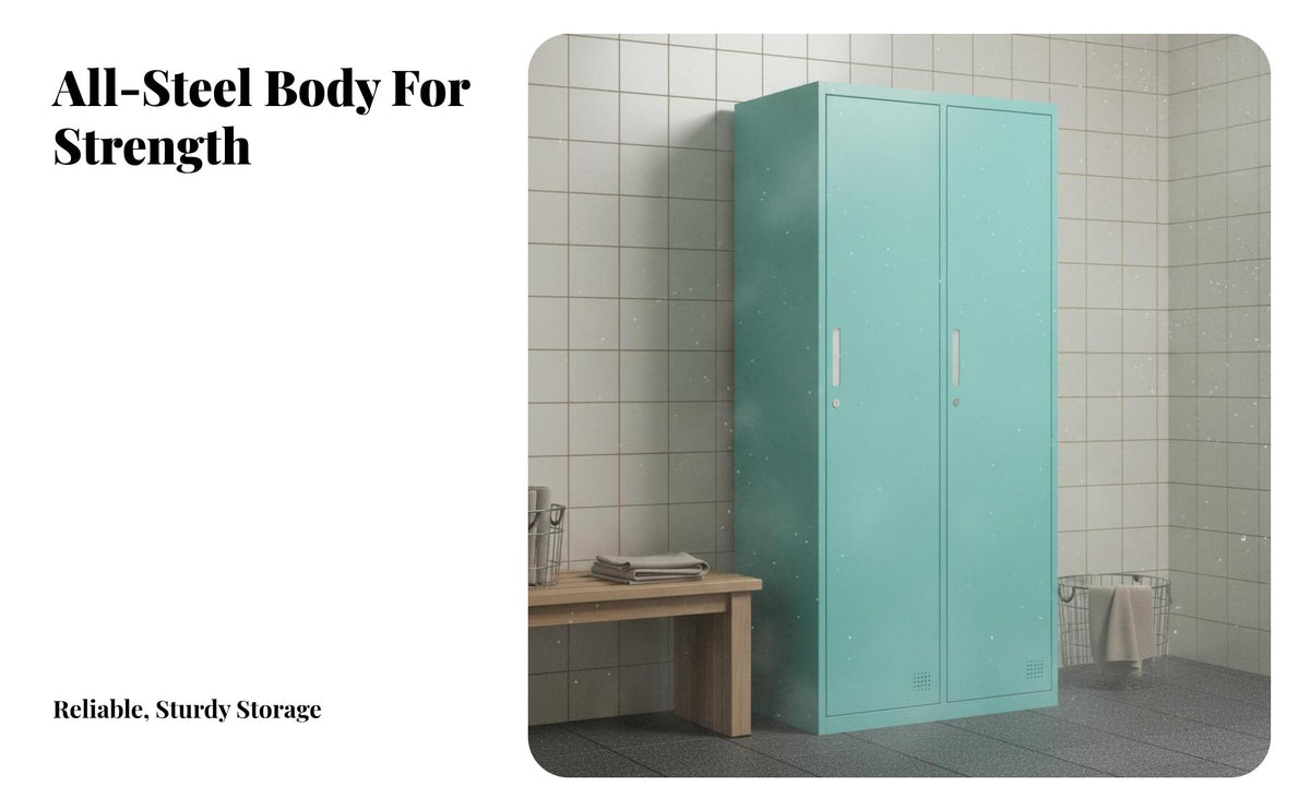 Secure Lock Employee Locker High Security Lockable Steel Cabinet Rust-Proof Metal Employee Locker Large Capacity for Employees, Gym-Goers, Students, Dormitory, Office, School
