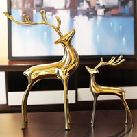 Large Brass Deer Metal Ornament for Living Room, Premium Home Decor Gift