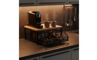 2-Tier Vegetable Storage Stand Versatile Pull-out Basket Counter Shelf Space-Saving Sliding Basket Countertop Organizer for Pantry, Under Sink