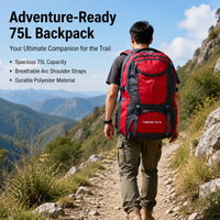 Red Large Capacity Travel Backpack Hiking Camping Bag Unisex for Extended Trips