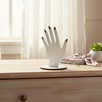 2D Wood Band Display Gift Idea Hand-Shaped Jewelry Display Stand Sturdy Base