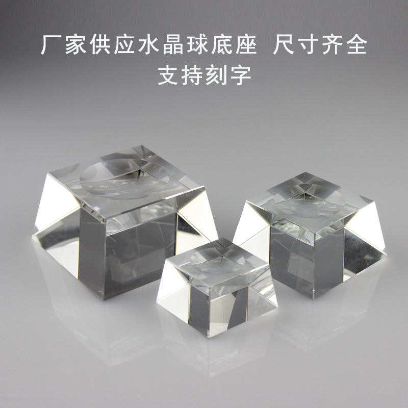Crystal Ball Display Stand K9 Glass Square/Round Base for Spheres and Ornaments