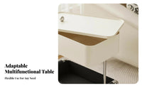 3-Tier Rolling Shelf with Tabletop Lockable Wheels Side Table Space Saving