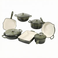 7 Pieces Cast Iron Cookware Set Even Heating Enameled Cast Iron Cookware Set Stovetop Cooking