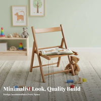 Low Height Folding Stool Foldable Portable Outsideside Door Chair Wooden Folding Chair No Assembly Required for Campers, Home