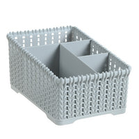 Rattan Remote Control Storage Box Multi-Grid Desktop Organizer for Home and Office