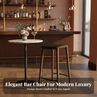 Kitchen Island Stool with Backrest Luxury Design Wooden Counter Stool with Backrest Built-in Footrest High Weight Capacity