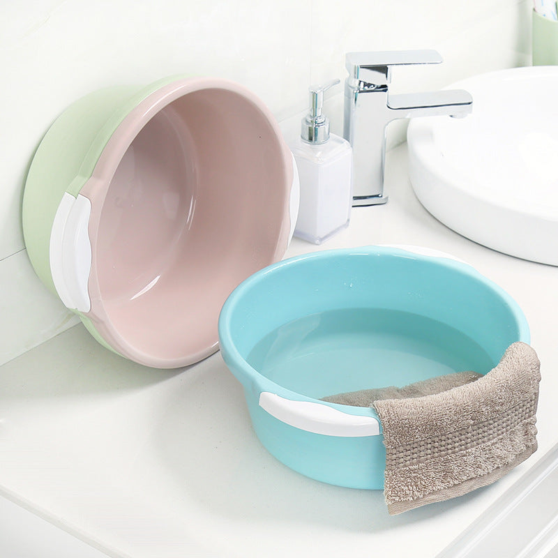 Round Plastic Basin for Laundry, Foot Soaking, and General Household Use, Thickened Design
