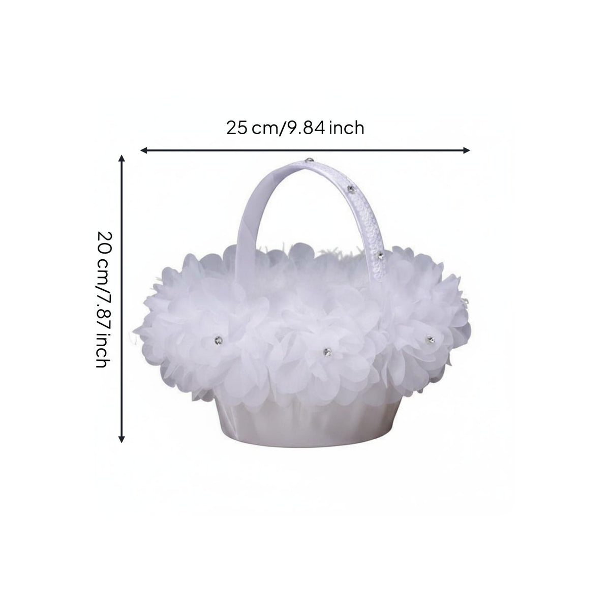 Flower Girl Basket Reusable Petal Hand Basket Decorative for Reception
