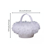 Flower Girl Basket Reusable Petal Hand Basket Decorative for Reception