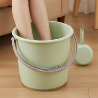 Household Portable Large Capacity Water Bucket Set with Basin and Ladle for Dormitory and Multi-functional Storage