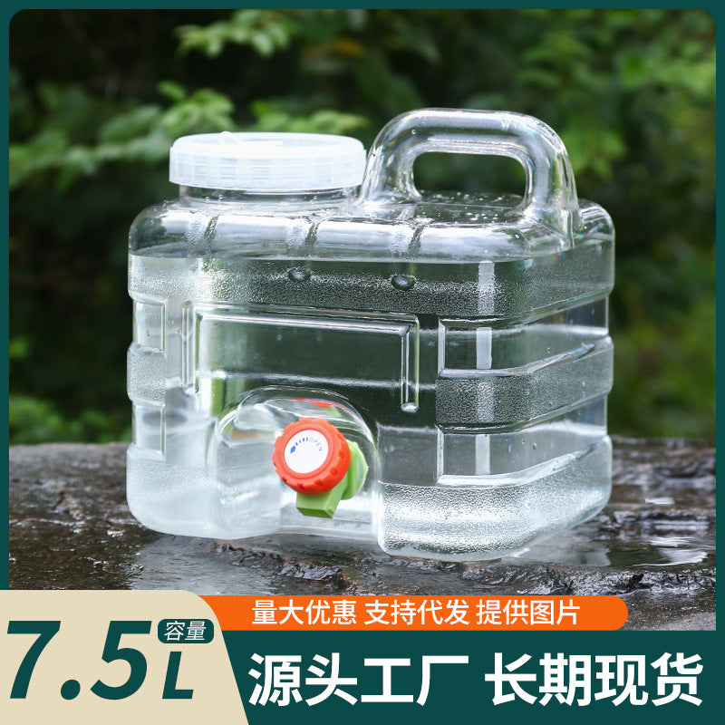 7.5L Transparent PC Water Bucket with Faucet for Camping and Car
