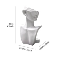 3 Pieces Abstract Face Statue Shiny Finish Modern Bust Figurine for Office