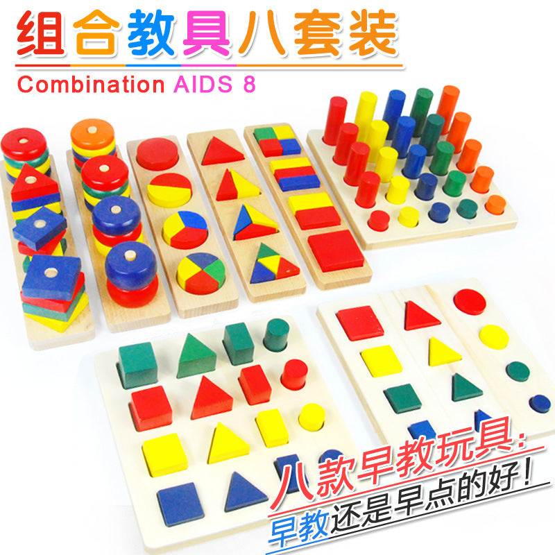 Montessori Sensory Geometric Math Educational Toy Set for Toddlers 1-3 Years