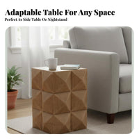 Distressed Finish Small Square Table Retro Design 2-Tier Square Stand adaptable Use Nightstand Multi-Functional for Homestay Owners, Apartment Dwellers, Homeowners, Living Room, Bedroom, Entryway, Office