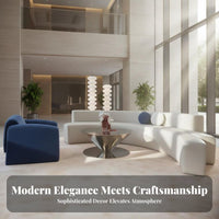 Curved Sectional Sofa and Table Group Italian Design & Aesthetic Multi-Piece Seating Arrangement Long-Lasting Construction