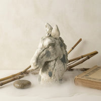 Tabletop Horse Bust Distressed Horse Bust Weathered for Entryway