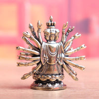 Thousand-Hand Guanyin Sculpture Vintage Design Multi-Arm Deity Statue Tea Pet