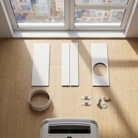 Adjustable Portable Air Conditioning Window Kit Easy to Install Air Conditioning Window Slide Plate Airtight Exhaust Baffle Long-Lasting for Renters, Living Room, Bedroom