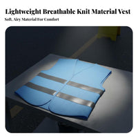 Reflective Vest Zipper Front Closure High Visibility Vest Lightweight Construction Waistcoat for Warehouse Airports, Railways, Nighttime