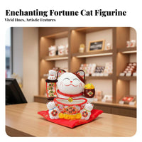 Fortunate Cat Key Bowl Multi-Functional Fortunate Cat Statue with Tray for Shop Owners