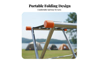 Cross-Frame Strap Chair With Back Support Folding Seat Heavy-Duty for Travel