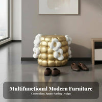Corn Cob Ottoman Sturdy Build Shoe Changing Bench Lightweight for Living Room