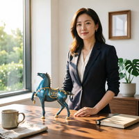 Horse Statue New Chinese & Design Horse Desktop Statue Luxury Look