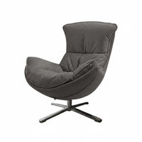Upholstered Rotating Armchair Soft Upholstery Oversized Rotating Barrel Chair Modern Aesthetic Firm Density Foam