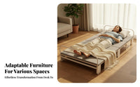 Multi-Functional Cabinet Bed with Desk Hidden Design Space-Saving Furniture Integrated Storage Easy Operation for Small Apartment Dwellers, Office Workers, homeowners, Bedroom, Guest Room