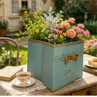 Lace Trim Planter Metal Iron Planter Box Lightweight for Balcony, Courtyard