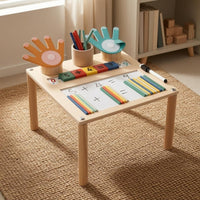 Wooden Children's Activity Table Colorful Early Learning Table Wooden Hues