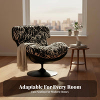 360-Degree Swivel Upholstered Chair Retro Design Indoor Seating Soft Cushion Household Furnishing Ergonomic Backrest for Adults, Apartment Dwellers, Homeowners, Living Room, Balcony, Reading Nook, Home Office