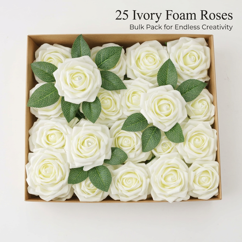 Real Touch Foam Roses for Wedding Decor, Artificial Flowers for DIY Crafts, Valentine's Day Roses for Home, Real Touch Foam Roses Bulk