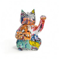 Fortune Cat Figurine Japanese Maneki Neko Compact for Entryway, Desk