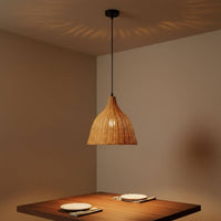 Bamboo Chandelier Material Woven Pendant Light Artistic Woven-Rattan Hanging Lamp for Restaurant, Cafe, Hotel
