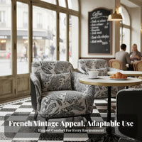 3 Pieces Cane Rear Armchair Set with Table French Vintage Indoor Furnishing Mid-Centuryperiod Modern Woven Rearrest