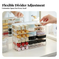 Clear Partitioned Tray Transparent Design Divided Plastic Container Space-Saving