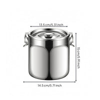 Airtight Stainless Steel Canister Cylindrical Metal Jar Easy to Clean