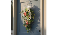 Artificial Flower Swag Realistic Look Hanging Floral Arrangement door Artificial Flower Teardrop Swag for Farmhouse