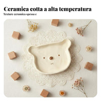 Cute Teddy Ceramic Tableware Set, Cream Bowl, Mug & Plate, Handmade, Home Dining, 2025