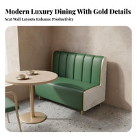 Light Luxury Design Restaurant Booth Set High-Density Foam Cushion Upholstered Dining Booth Napa Leather Upholstery Cafe Table and Chair Set Long-Lasting Construction for Bar Owners, Event Venue Managers, Homeowners, Coffee Shop, Cafe, Lounge