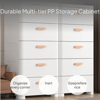 Plastic Storage Cabinet with Drawers, Multi-Layer Organizer