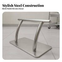 Movable Stainless Steel Footrest Rust Resistant Salon Chair Footrest Non-Slip Base for Barbers, Hair Stylists