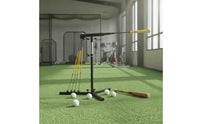 Batting with Hitting Pad Baseball Batting Training Stand Simple to Assemble to Set up Baseball Hitting Stand  Elastic Cords for Families