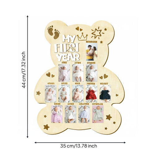Baby Initial Year Photo Frame 1st Birthday Decoration for Newborns