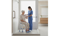 Rotating Bath Stool 360° Rotation Swivel Shower Stool Non-Slip Shower Chair with Shelf for Seniors, Washroom