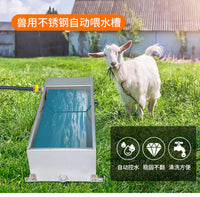 鸡鸭鹅猪牛羊自动蓄水槽家禽自动喂水大号不锈钢饮水器喝水盆跨境